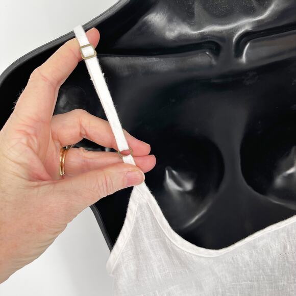 Enza Costa Womens Strappy French Linen Jumpsuit NEW Adjustable Straps 1/S White - Picture 8 of 14